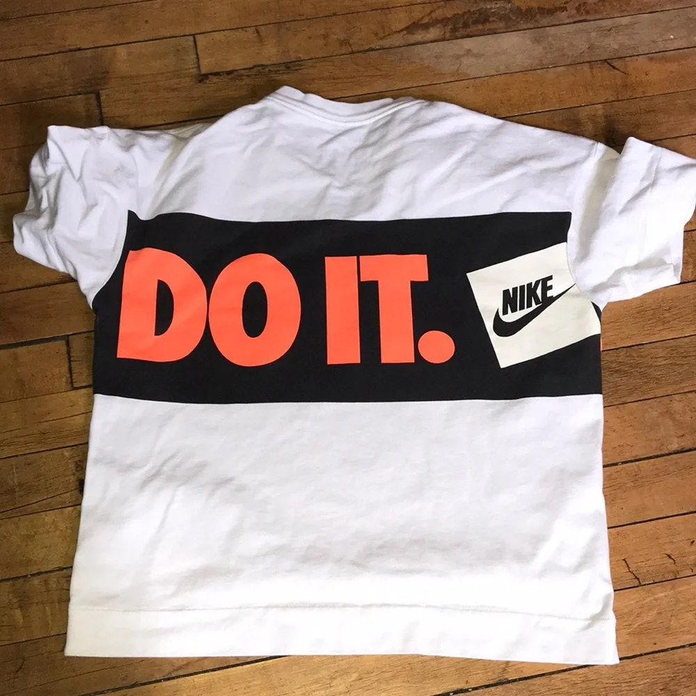 Nike‎ White Tee with Bold Black & Orange 